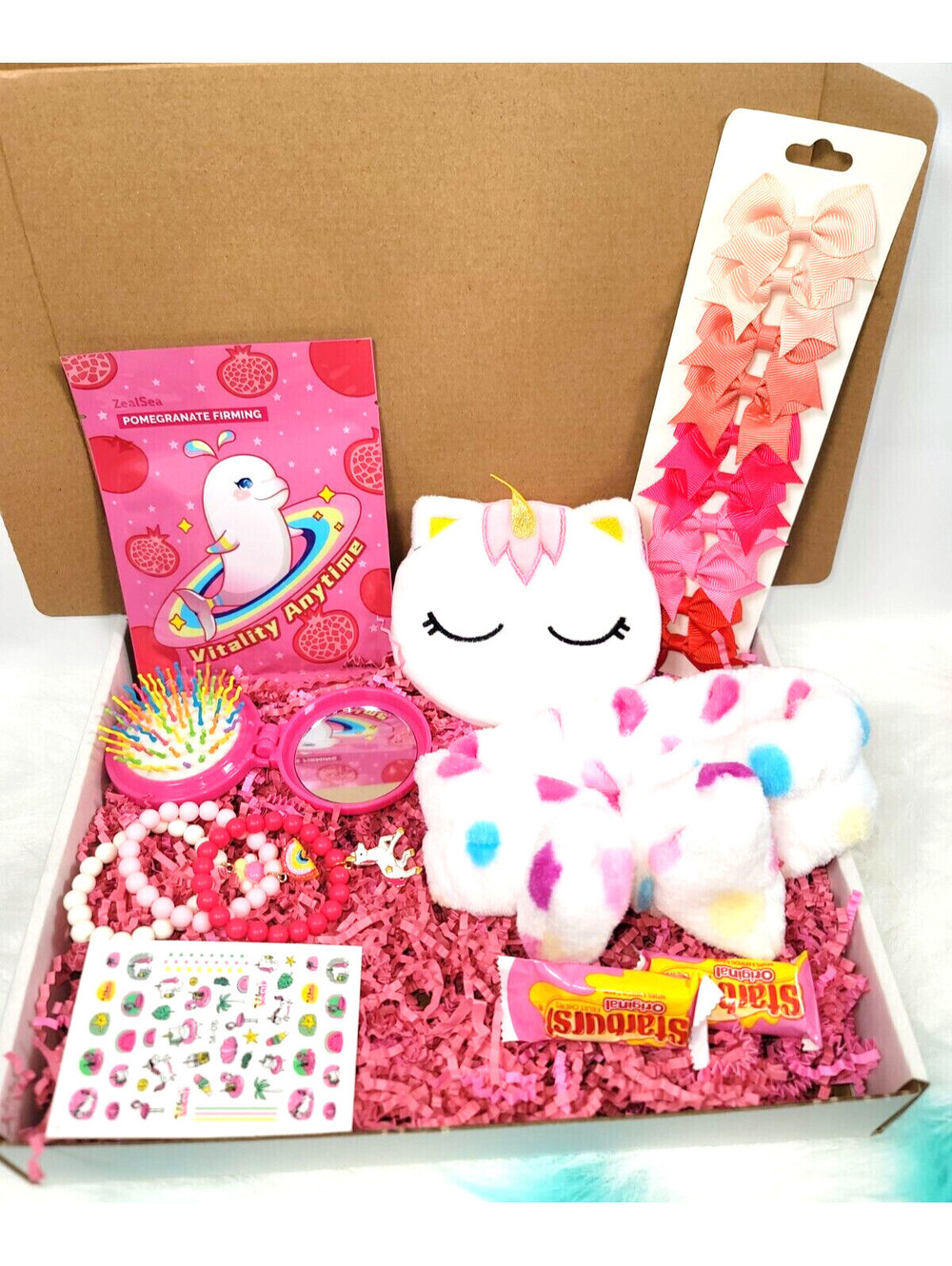 Girls Pink Self-Care Gift Box with Accessories and Treats -